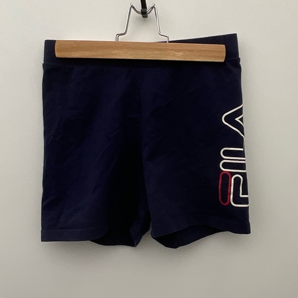 FILA - BEATRIZ HIGH WAISTED BIKE SHORT NAVY WHITE RED - Picture 3 of 4